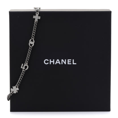 Chanel Ruthenium Crystal Chain CC Lucky Charms Choker Silver 7 of 7