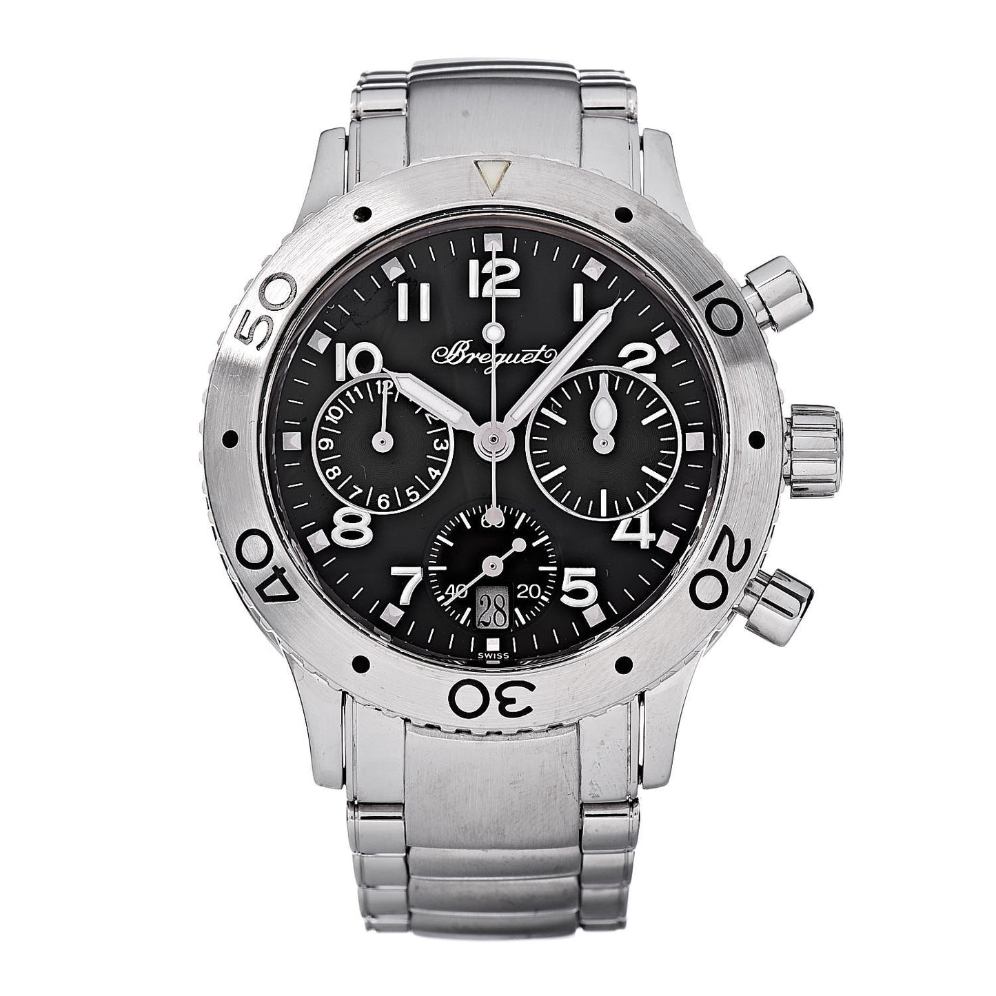 Stainless Steel 33mm Type XX Transatlantique Automatic Watch Black 4820ST/D2/S76
