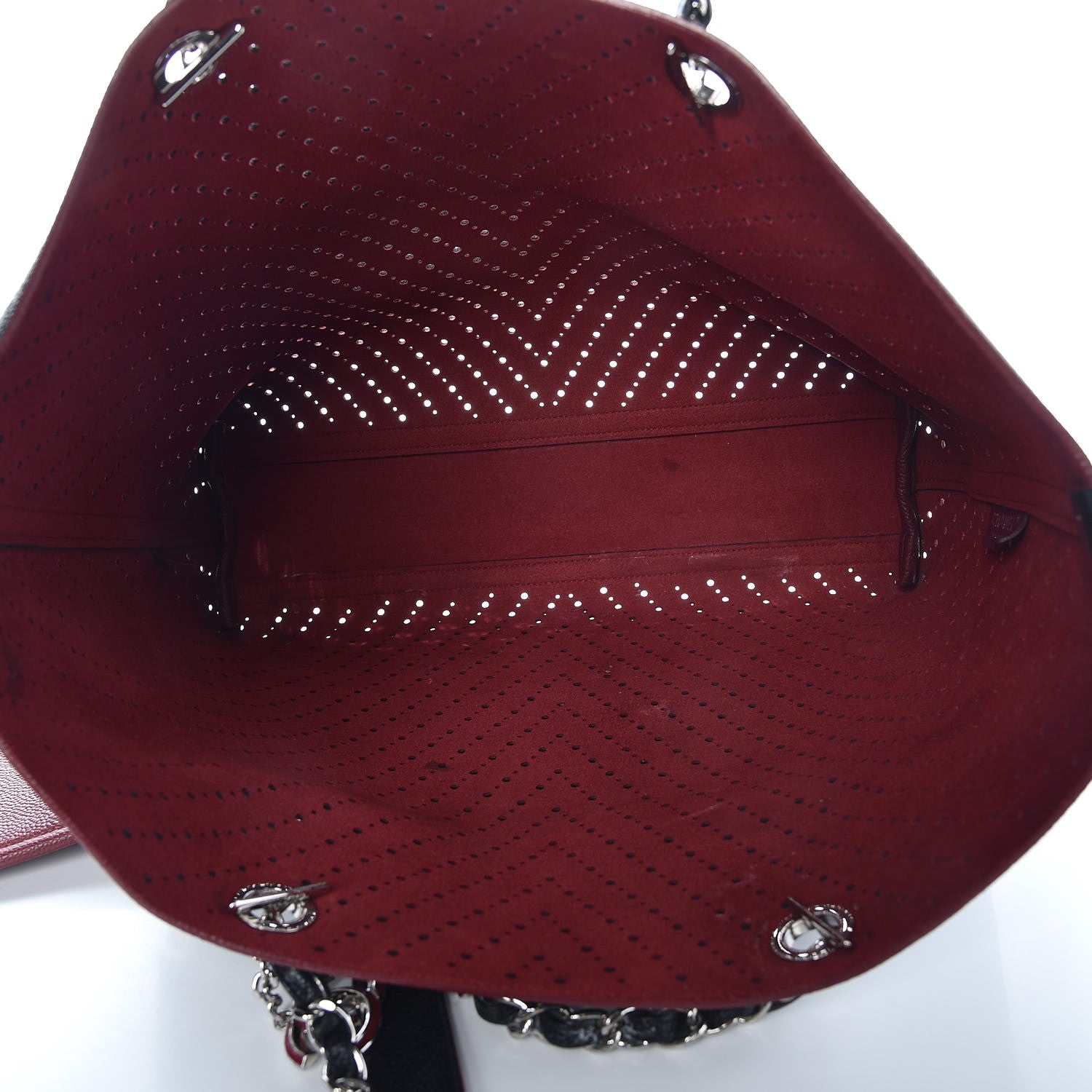 Chanel Perforated Grained Calfskin Large Shopping Tote Black 6 of 16