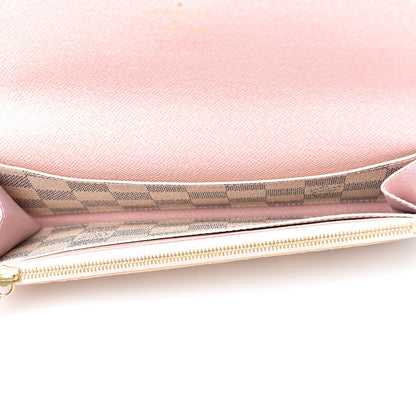 Louis Vuitton Damier Azur Emilie Wallet Rose Ballerine 5 of 8