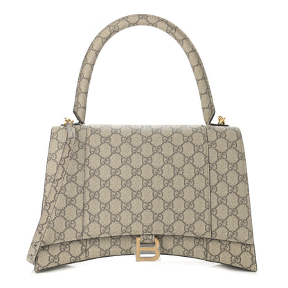 Balenciaga X GUCCI GG Supreme Monogram Medium Hourglass Top Handle Bag Beige Ebony 1 of 9