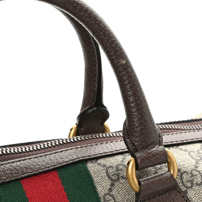 Gucci GG Supreme Monogram Textured Dollar Calfskin Web Medium Ophidia Carry-On Duffle Bag Beige Ebony New Acero 12 of 12