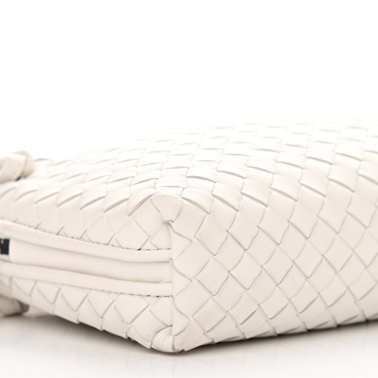 Nappa Intrecciato Nodini Crossbody Messenger White