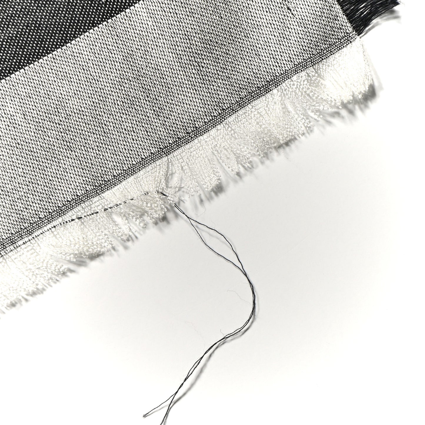 Silk Wool Monogram Denim Shawl Black