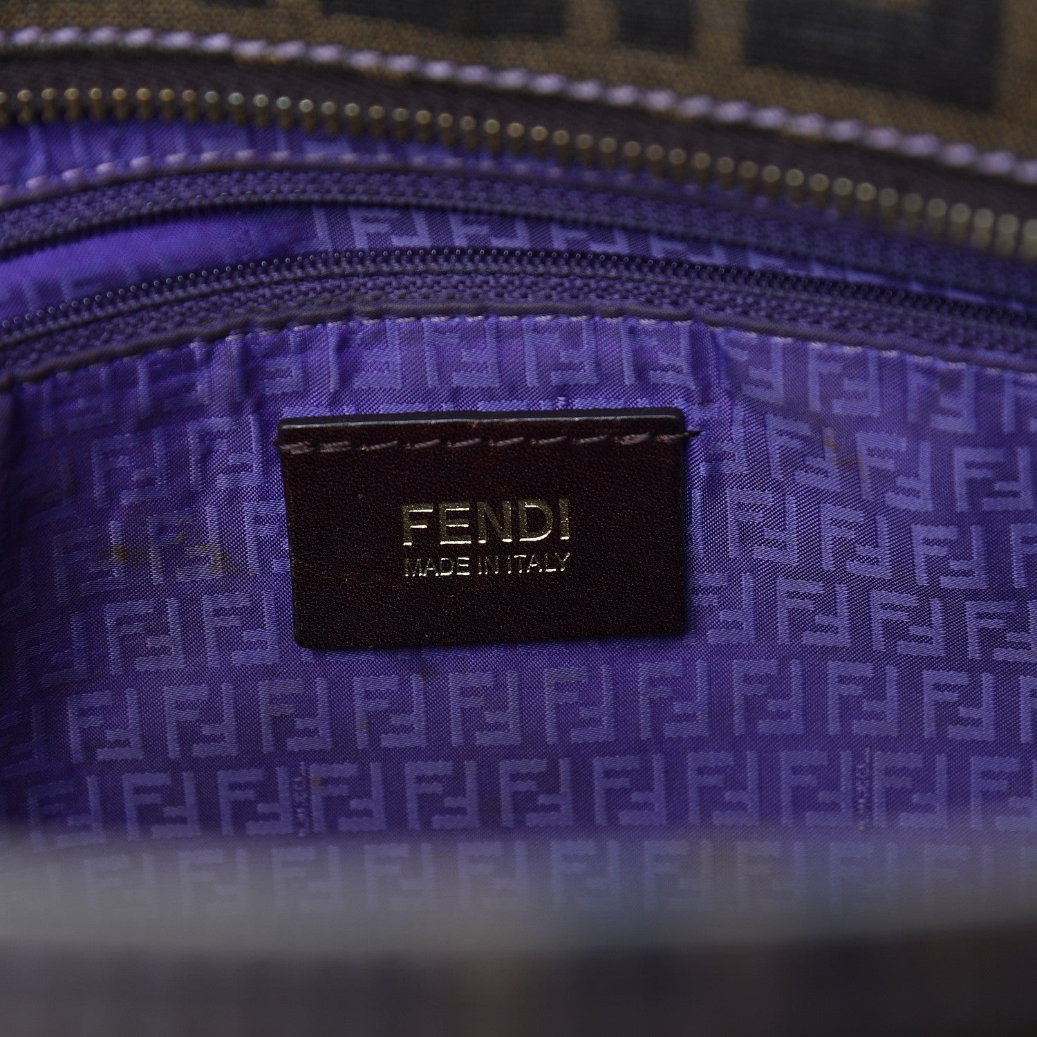 Fendi Zucca Spalmati Small Roll Tote Tobacco Viola 6 of 15