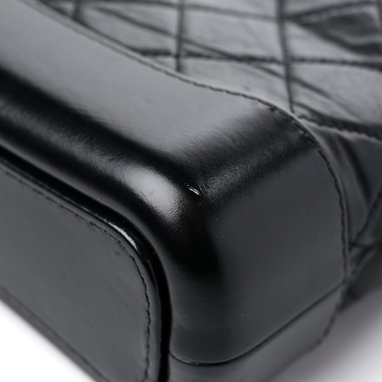 Aged Calfskin Quilted Small Gabrielle Hobo Black