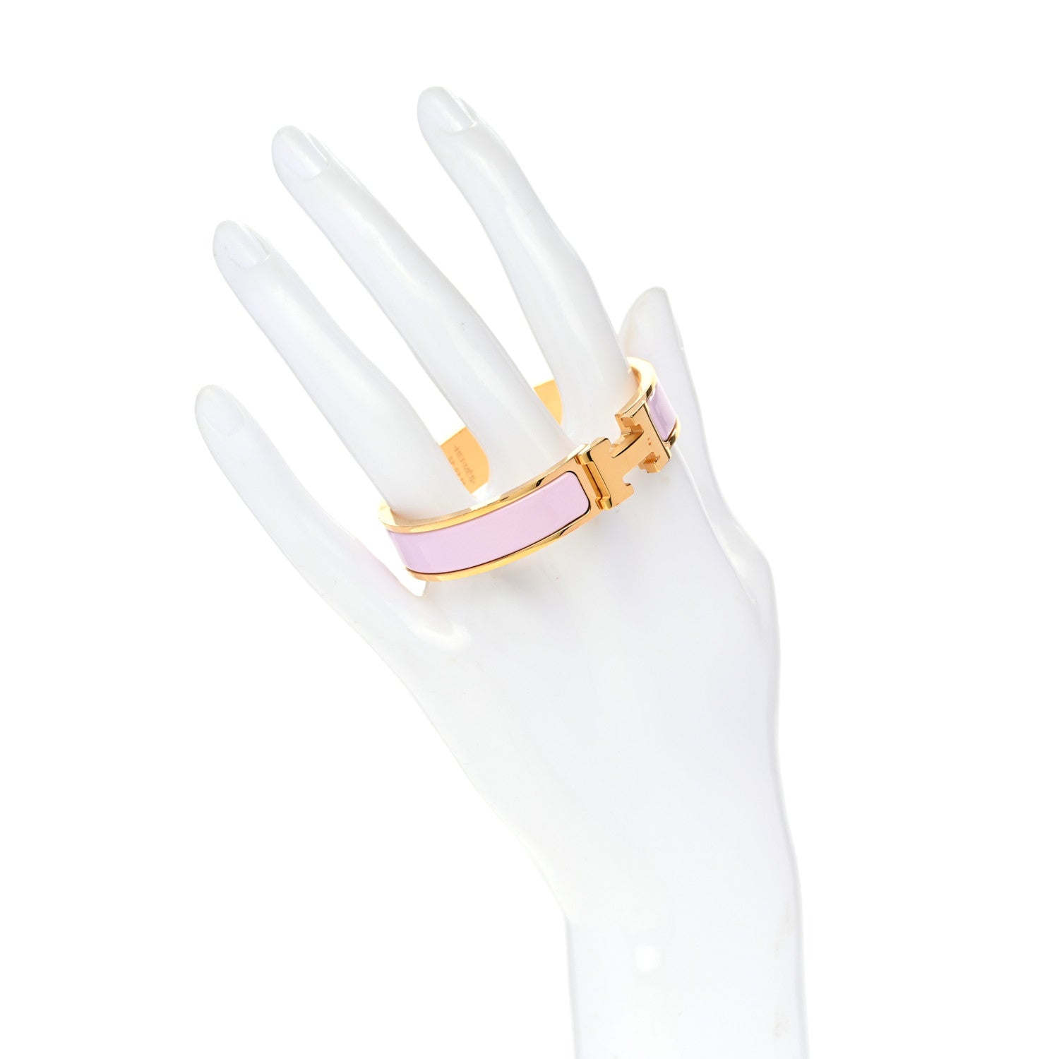 Hermes Enamel Narrow Clic Clac H Bracelet PM Rose Dragee 2 of 5