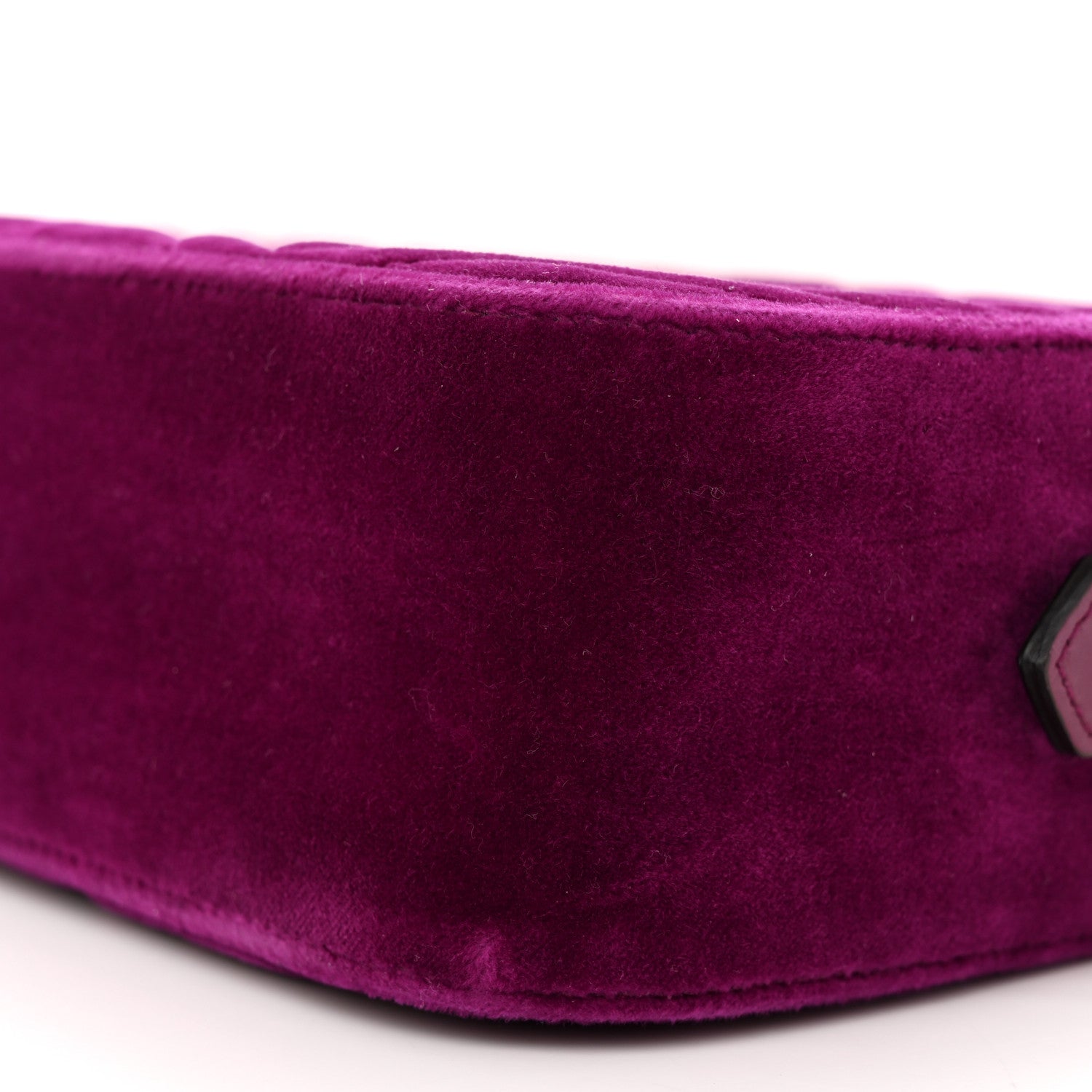 Gucci Velvet Matelasse Small GG Marmont Chain Shoulder Bag Fuchsia Violet Cyclamen 10 of 11