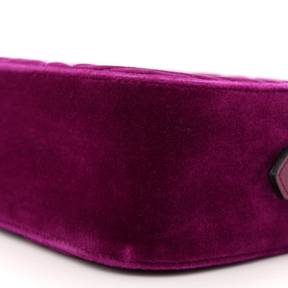 Gucci Velvet Matelasse Small GG Marmont Chain Shoulder Bag Fuchsia Violet Cyclamen 10 of 11