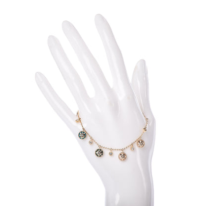 Christian Dior 18K Yellow Gold Diamond Mother of Pearl Multi Gemstone Rose Des Vents Charm Bracelet 2 of 6