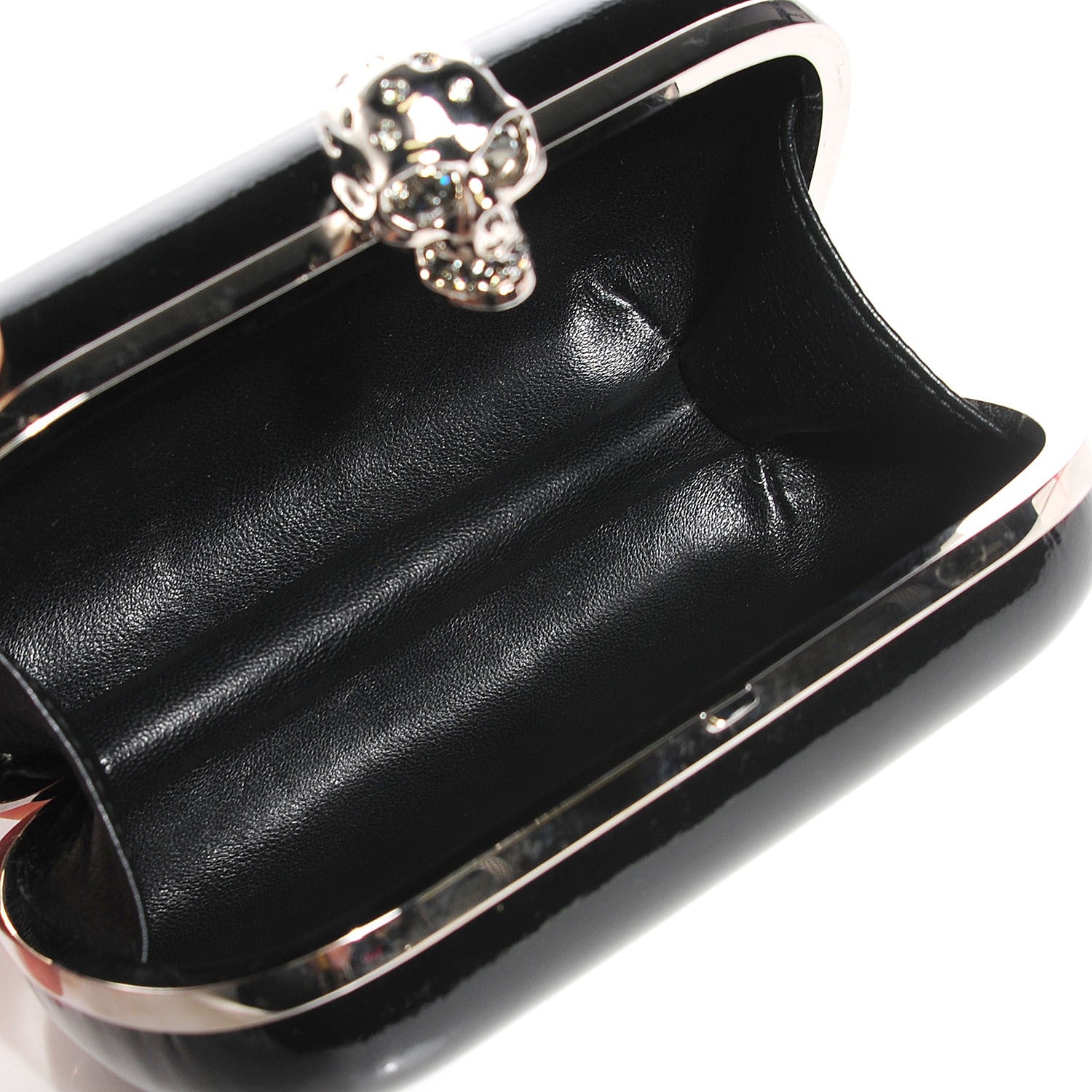 Alexander McQueen Patent Skull Box Clutch Black 5 of 8