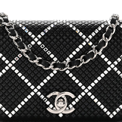 Chanel Lambskin Crystal Quilted Mini Chain Belt Bag Black 6 of 11