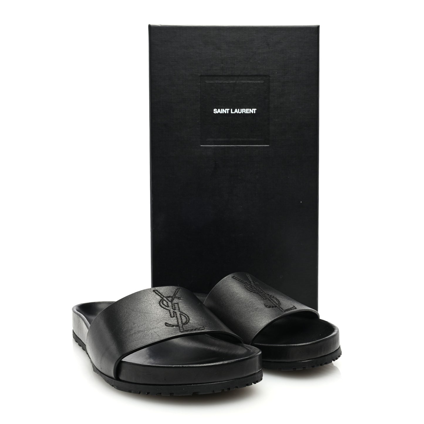 Calfskin Monogram Jimmy Joan Slide Sandals 43 Black