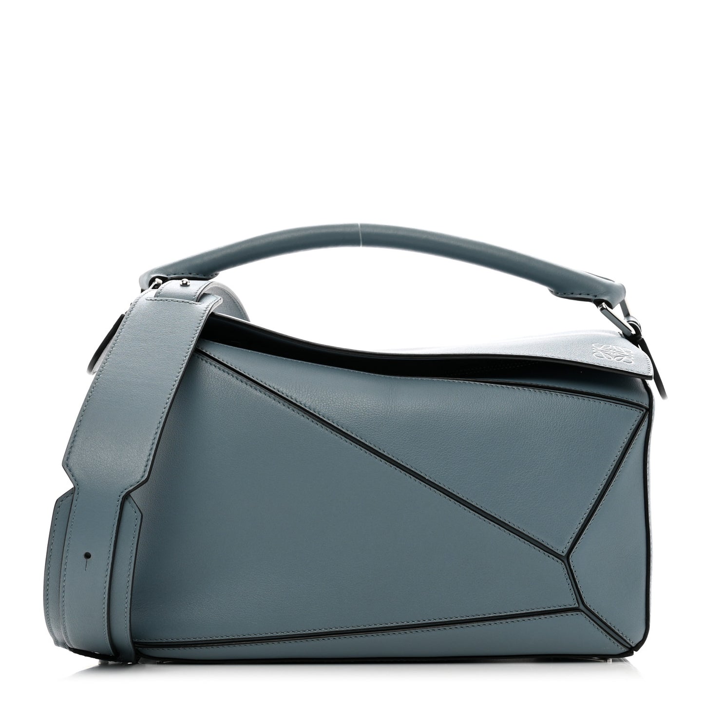 Calfskin Medium Puzzle Bag Stone Blue