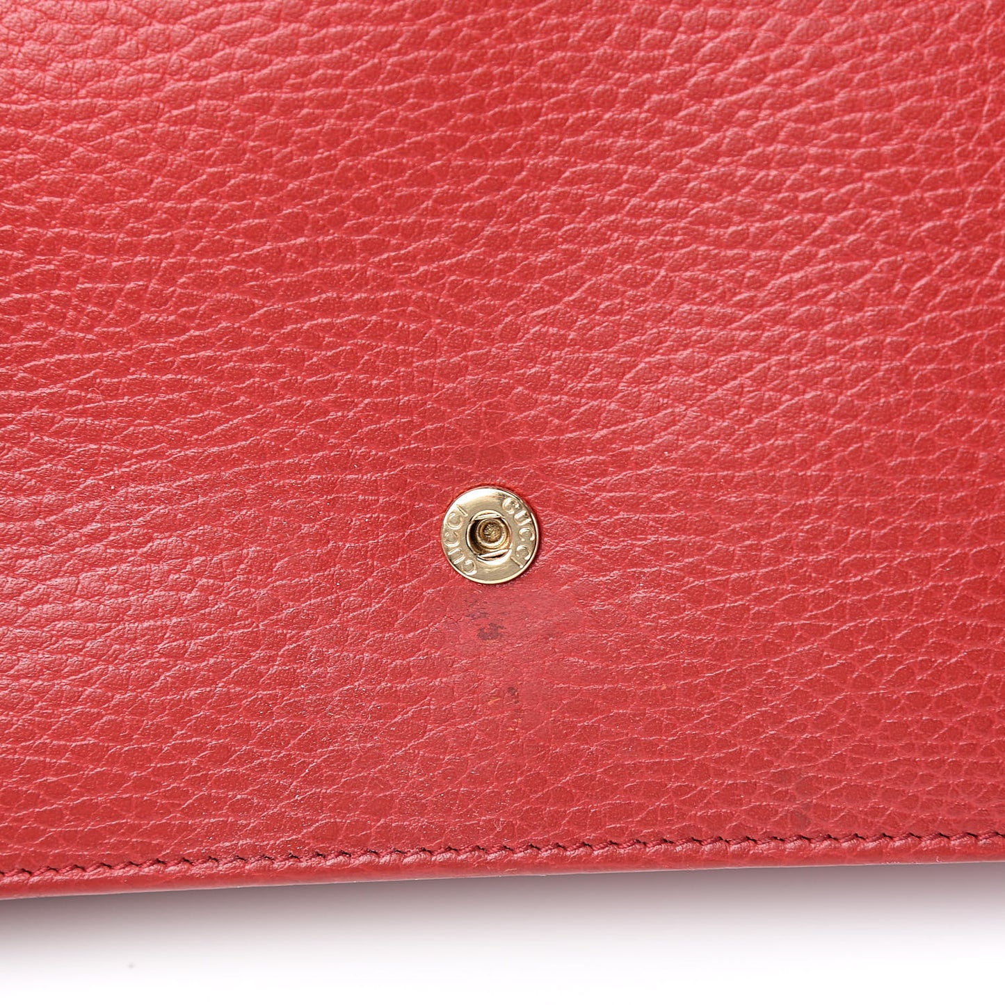 Dollar Calfskin Interlocking G Chain Wallet Red
