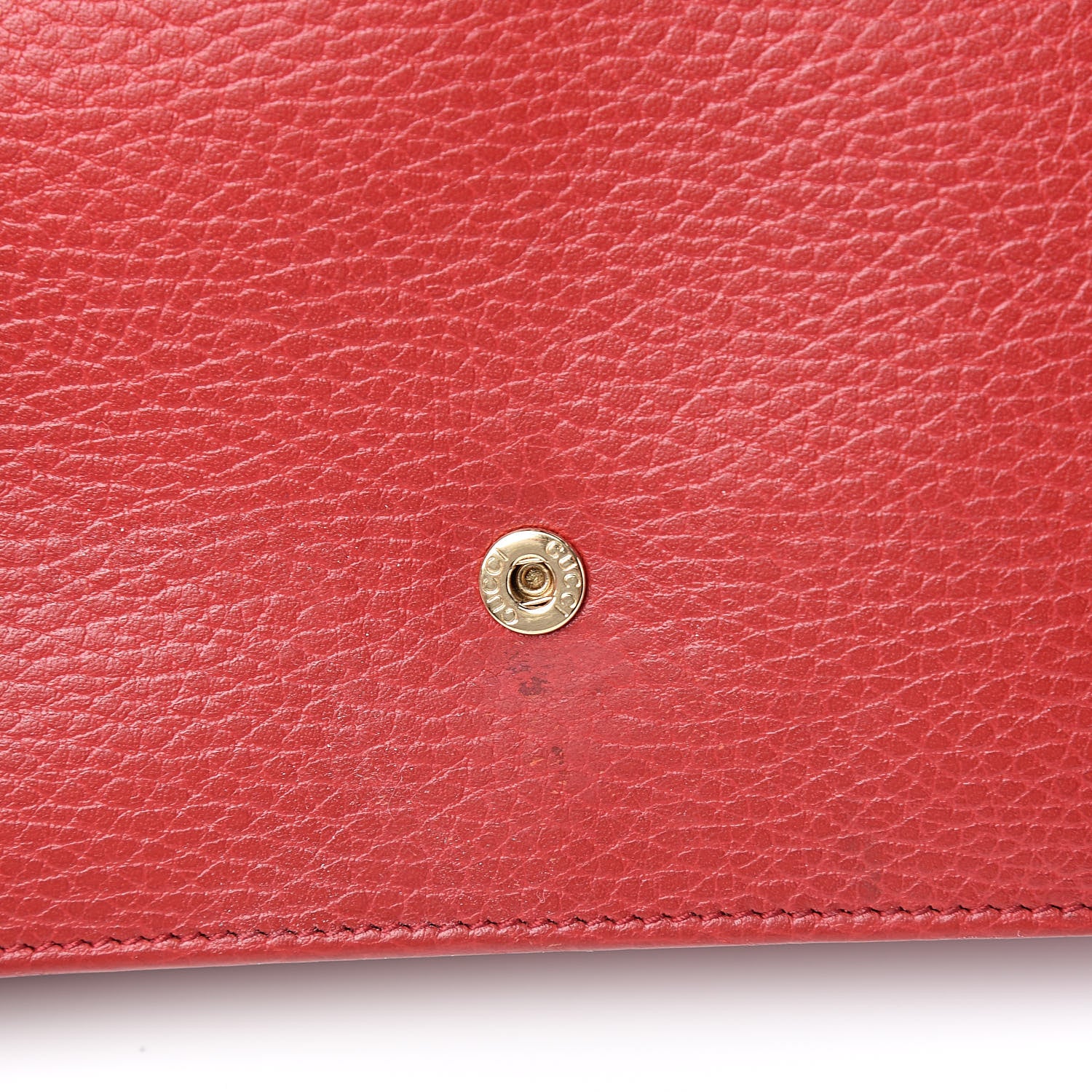 Gucci Dollar Calfskin Interlocking G Chain Wallet Red 8 of 13