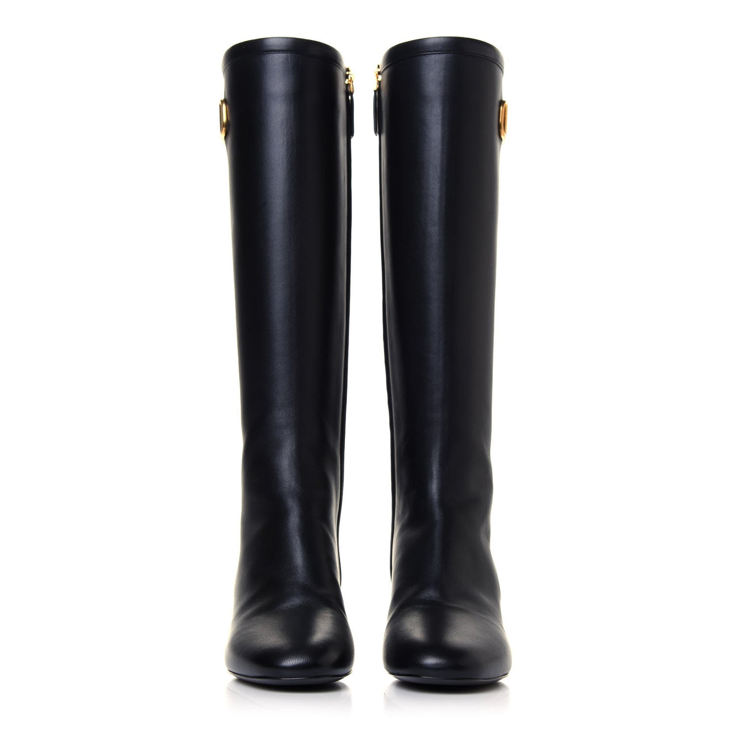 Calfskin Vlogo Knee High 45mm Boots 35 Black