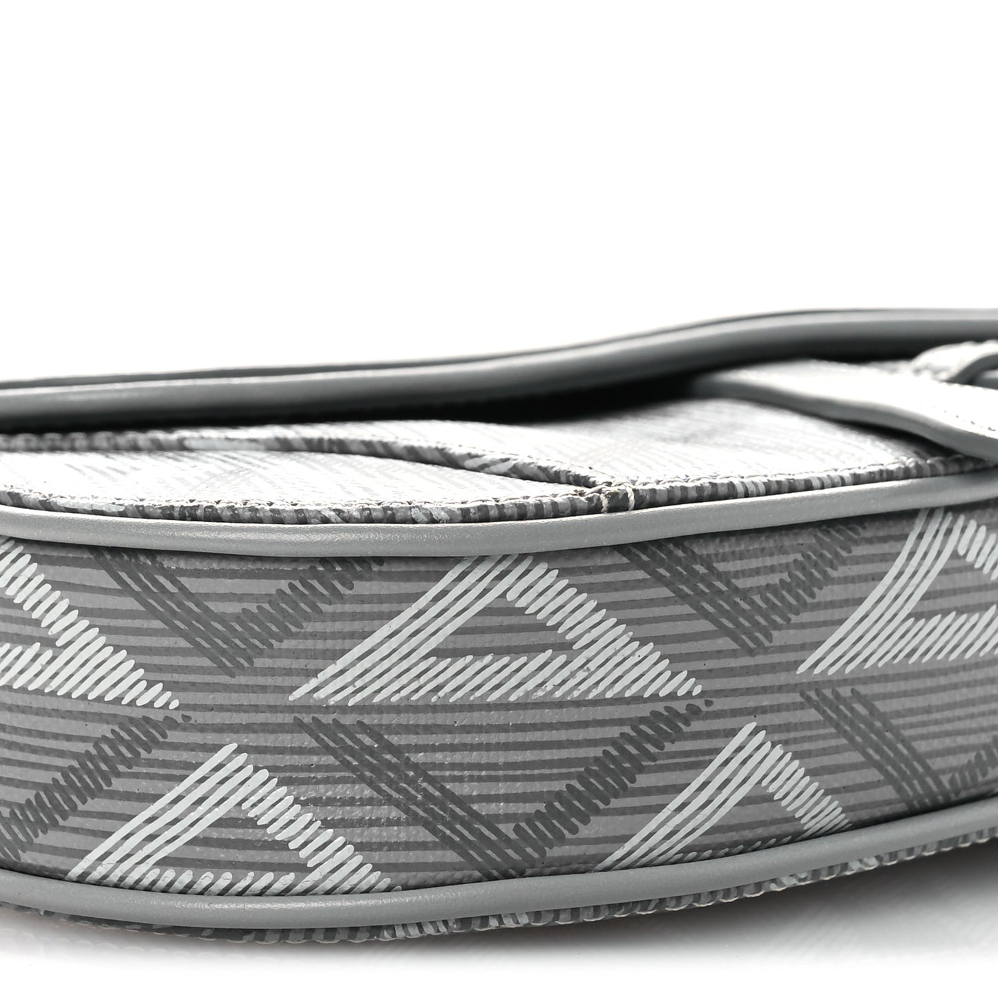Coated Canvas CD Diamond Mens Mini Saddle Bag Grey