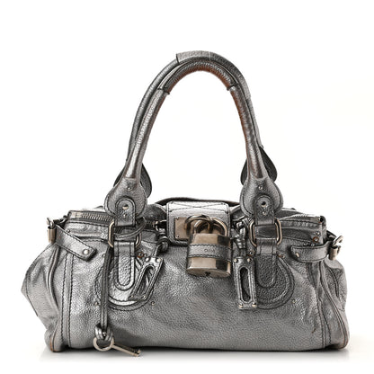 Chloe Metallic Calfskin Medium Paddington Satchel Silver 1 of 18