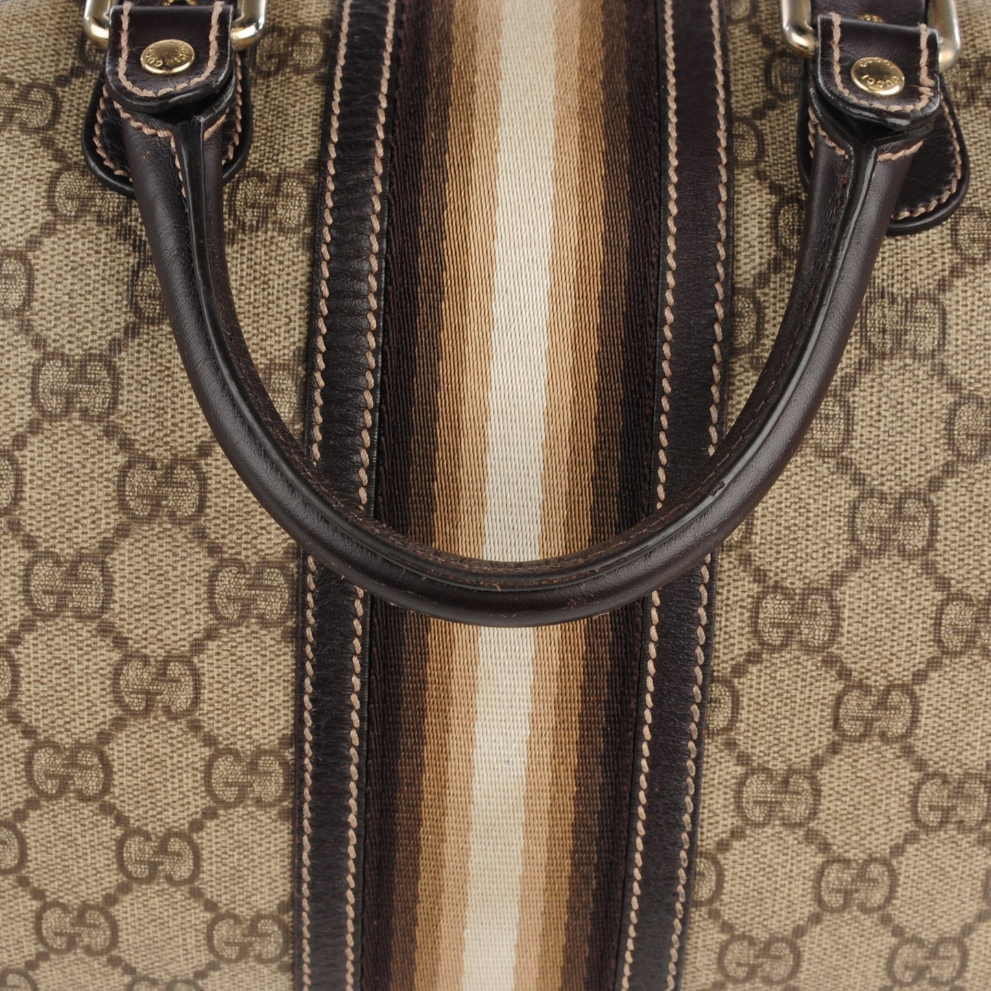 GG Plus Monogram Web Medium Joy Boston Dark Brown