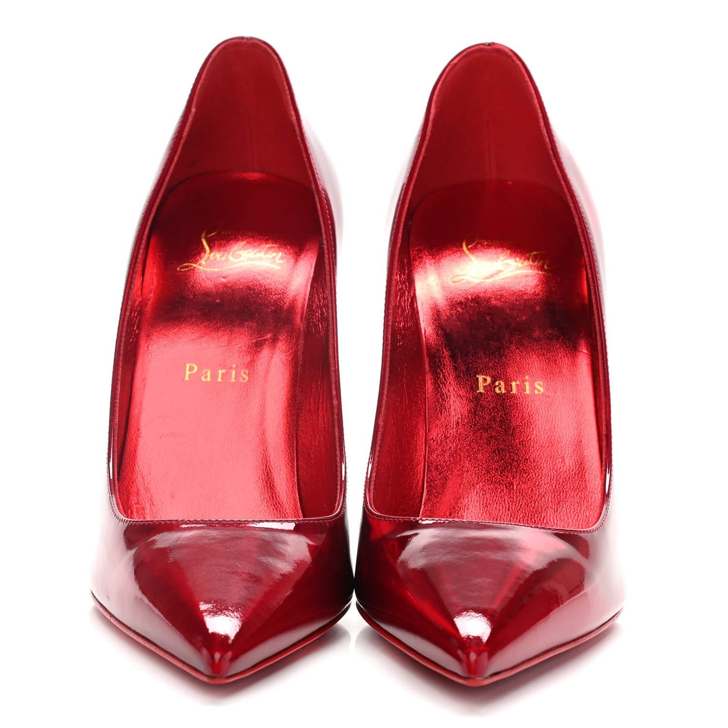 Christian Louboutin Metallic Patent Psychic So Kate 100 Pumps 37.5 Loubi 2 of 12