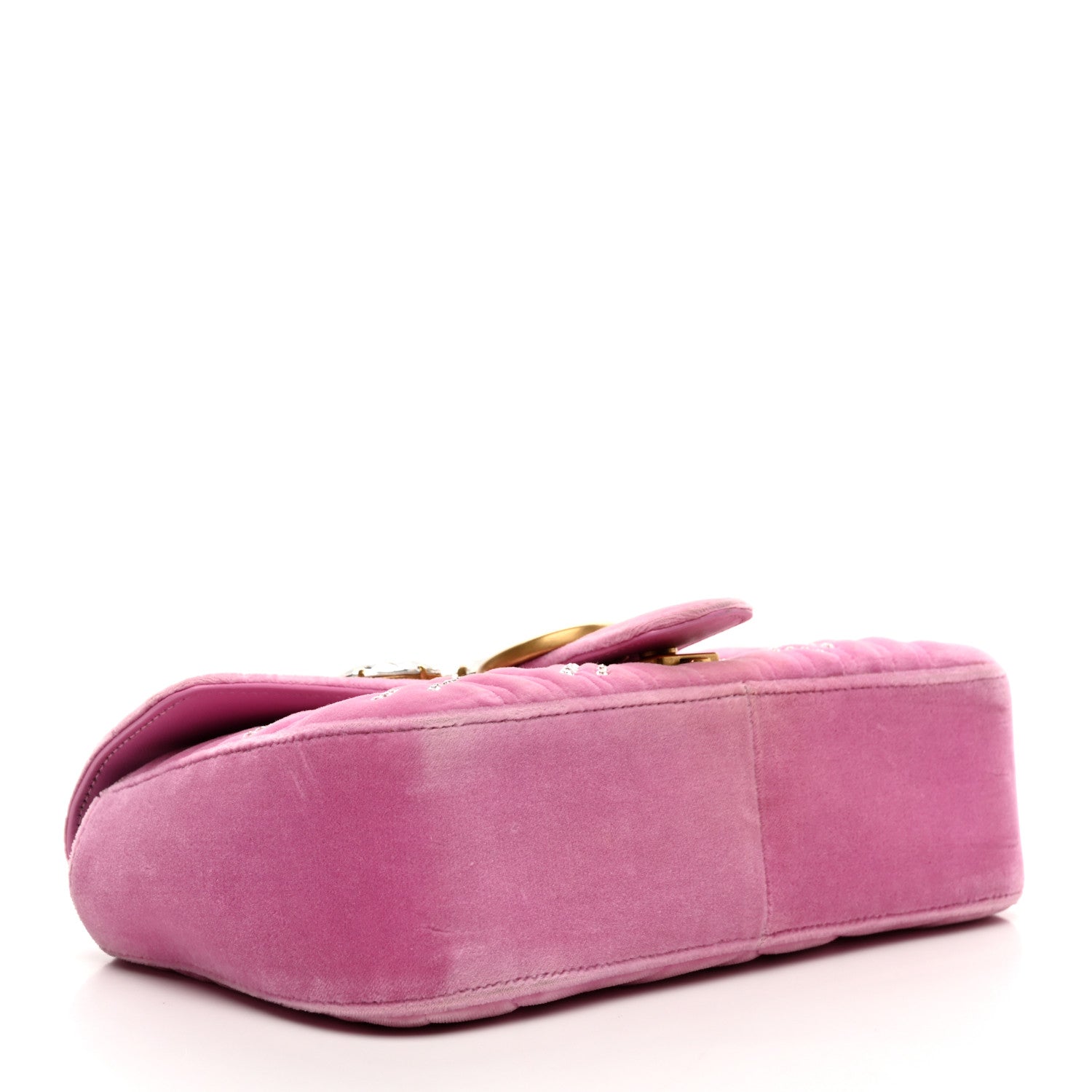 Gucci Velvet Matelasse Marquise Crystals Embroidered Small GG Marmont Shoulder Bag Malva 4 of 10