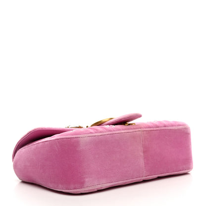 Gucci Velvet Matelasse Marquise Crystals Embroidered Small GG Marmont Shoulder Bag Malva 4 of 10