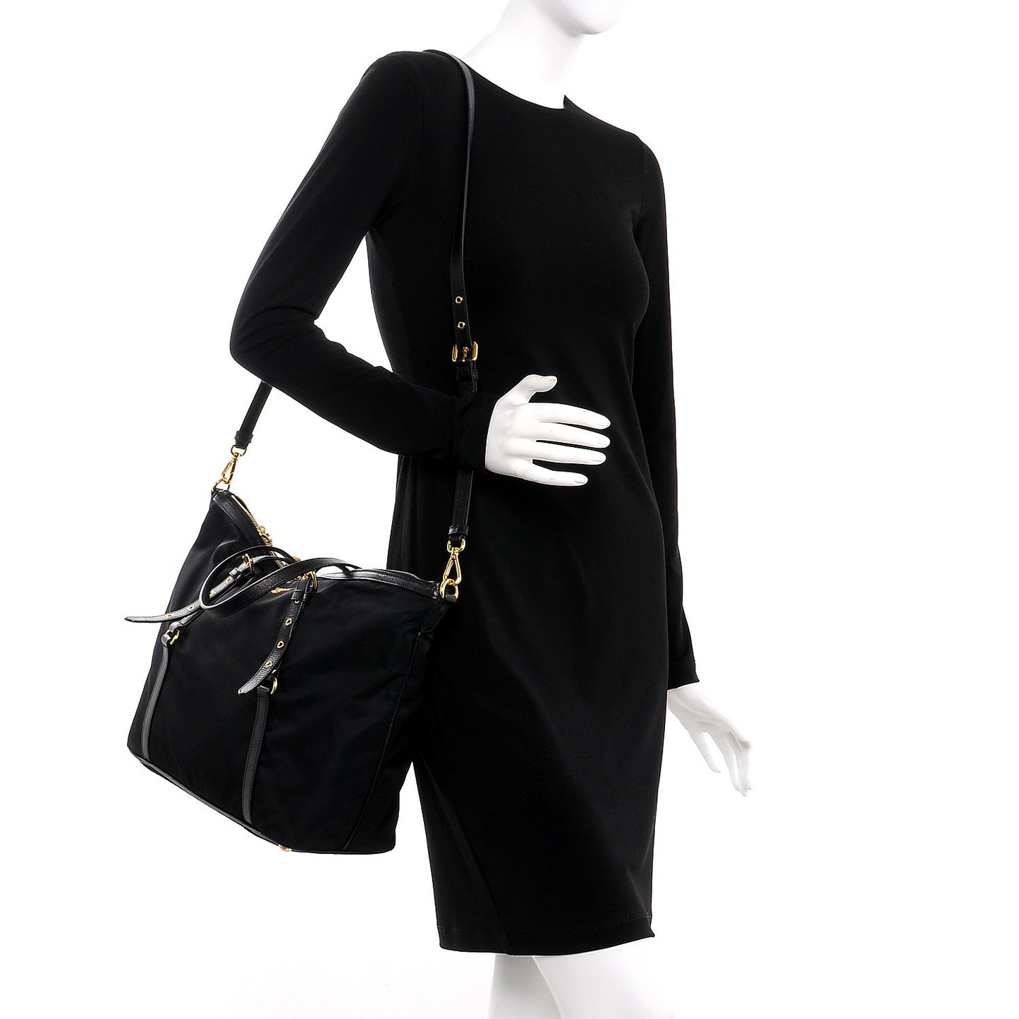 Tessuto Nylon Saffiano Tote Nero Black