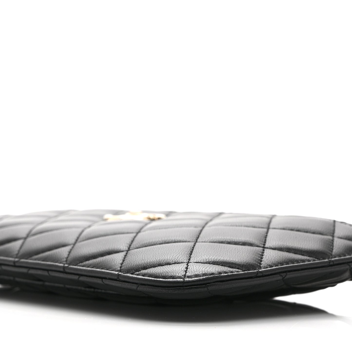 Lambskin Quilted Clutch With Chain Black
