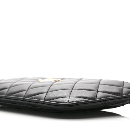 Chanel Lambskin Quilted Clutch With Chain Black 11 of 11