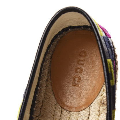 Gucci Velvet Lurex Square G Espadrilles 38.5 Silver Multicolor 6 of 10