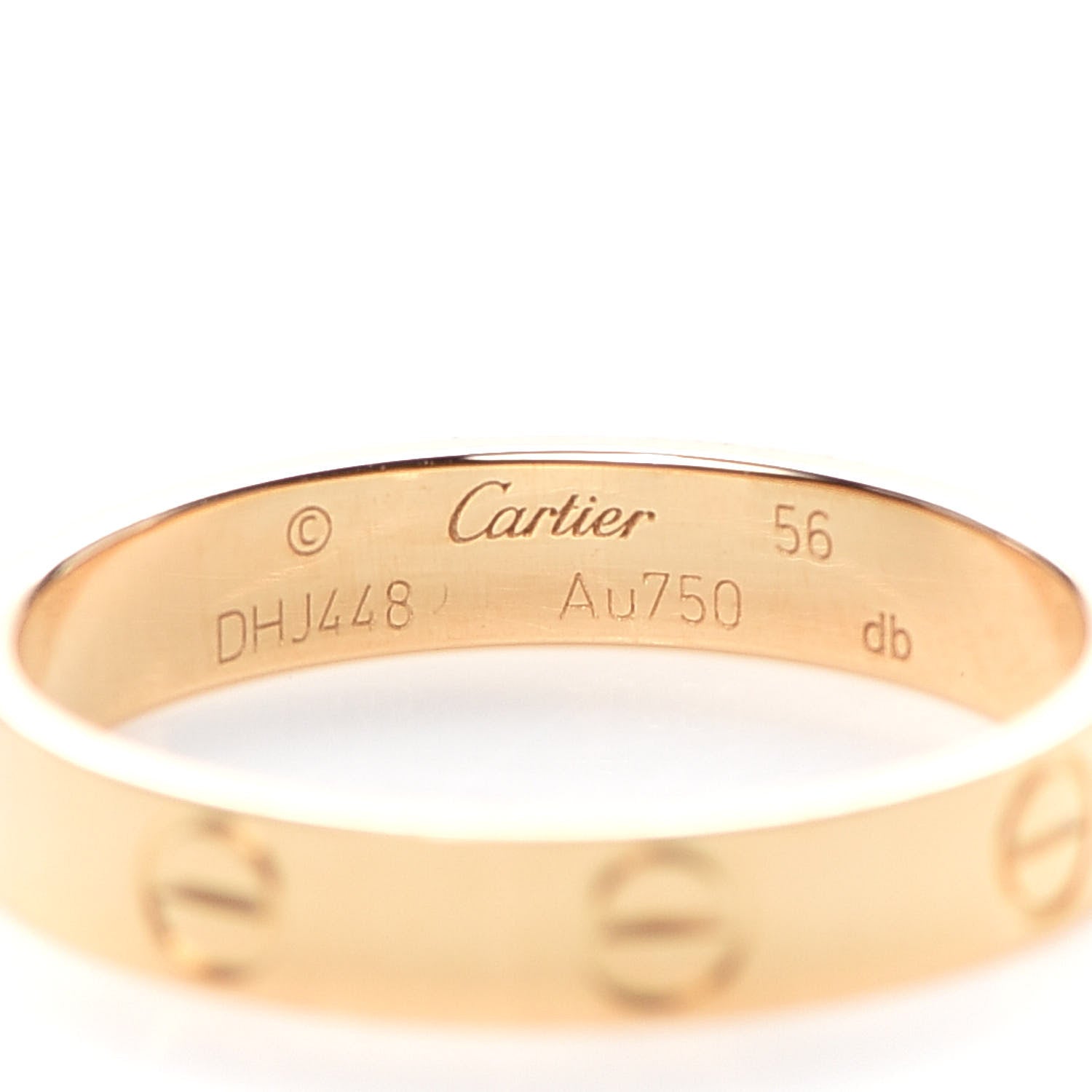 Cartier 18K Yellow Gold 3.5mm LOVE Wedding Band Ring 56 7.5 4 of 5