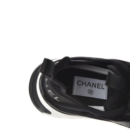 Chanel Fabric Calfskin Suede CC Sneakers 37 Black 7 of 10