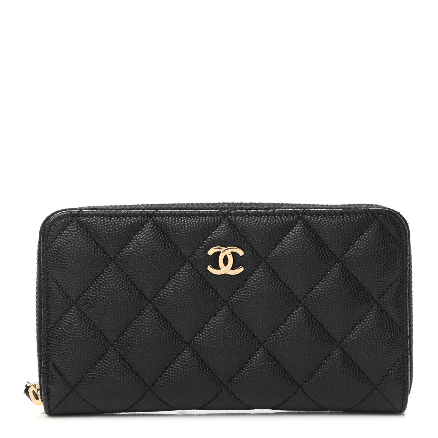 Chanel Caviar Quilted Medium Zip Around Wallet Black 1 of 9