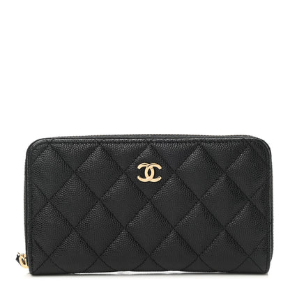 Chanel Caviar Quilted Medium Zip Around Wallet Black 1 of 9