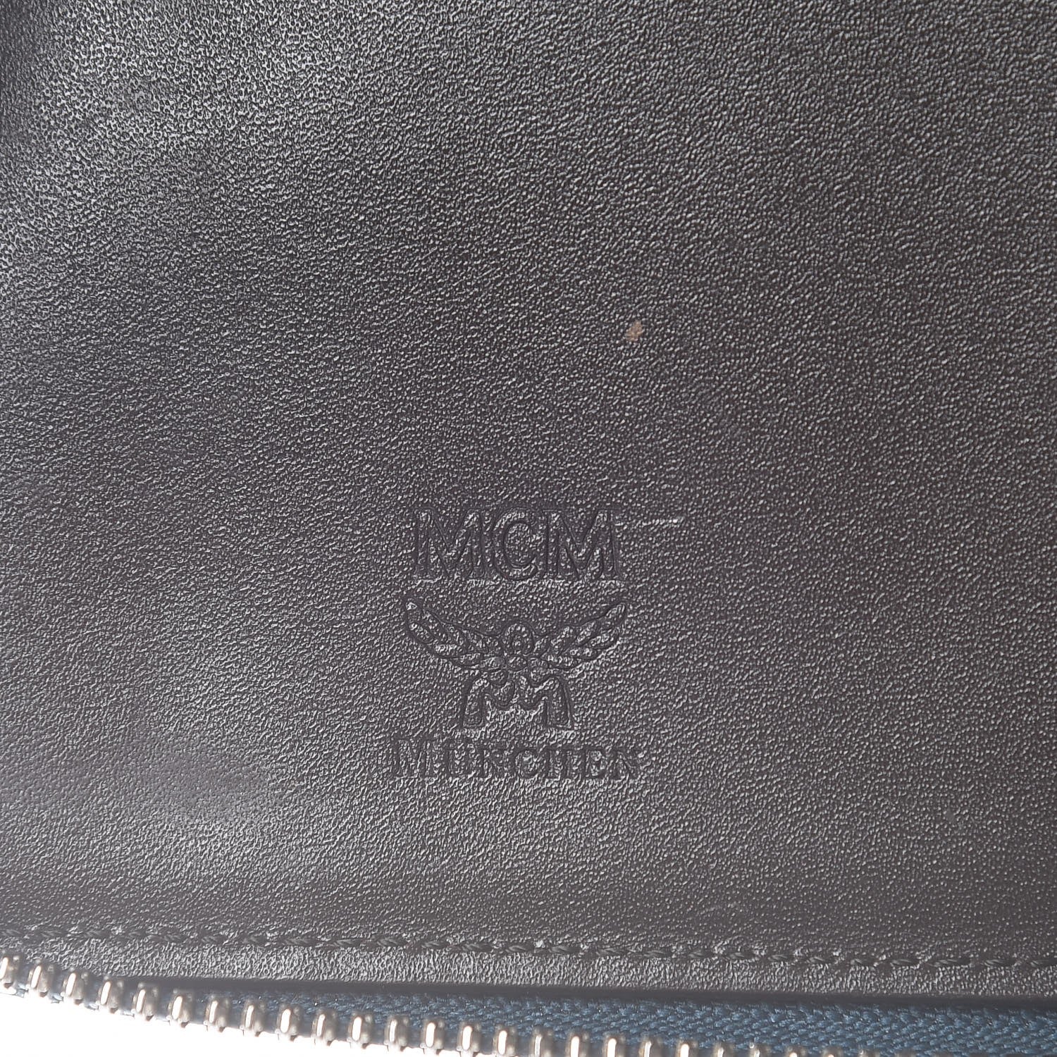 MCM Heritage Visetos Large Zip Around Wallet Blue 6 of 12