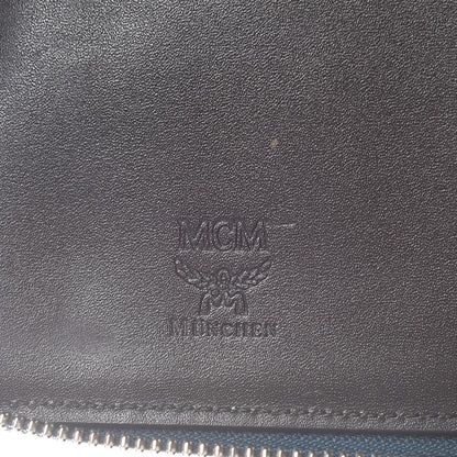 MCM Heritage Visetos Large Zip Around Wallet Blue 6 of 12