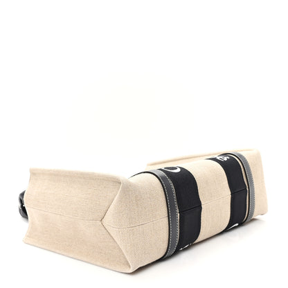 Chloe Linen Calfskin Medium Woody Ribbon Tote Black Blue 4 of 11