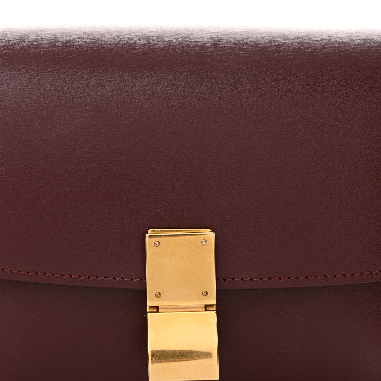 Celine Box Calfskin Small Classic Box Flap Bag Burgundy 8 of 14