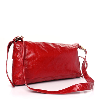 Fendi Vitello Naplak Large Convertible Baguette Rosso 3 of 14