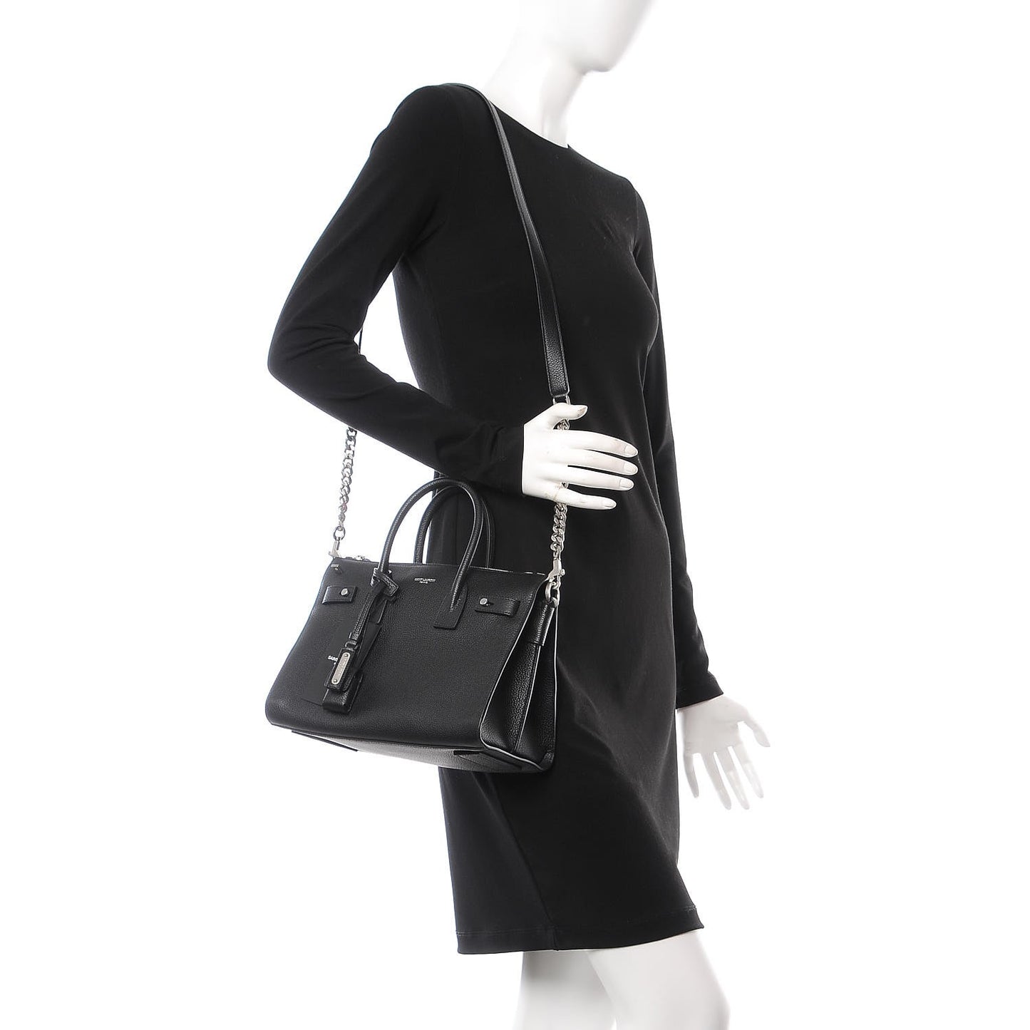 Grained Calfskin Baby Supple Sac De Jour Black