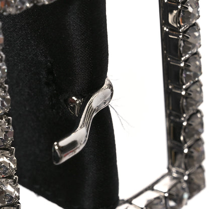 Saint Laurent Crepe Satin Crystal Buckle Claude 110 Slingback Pumps 38.5 Black 10 of 10