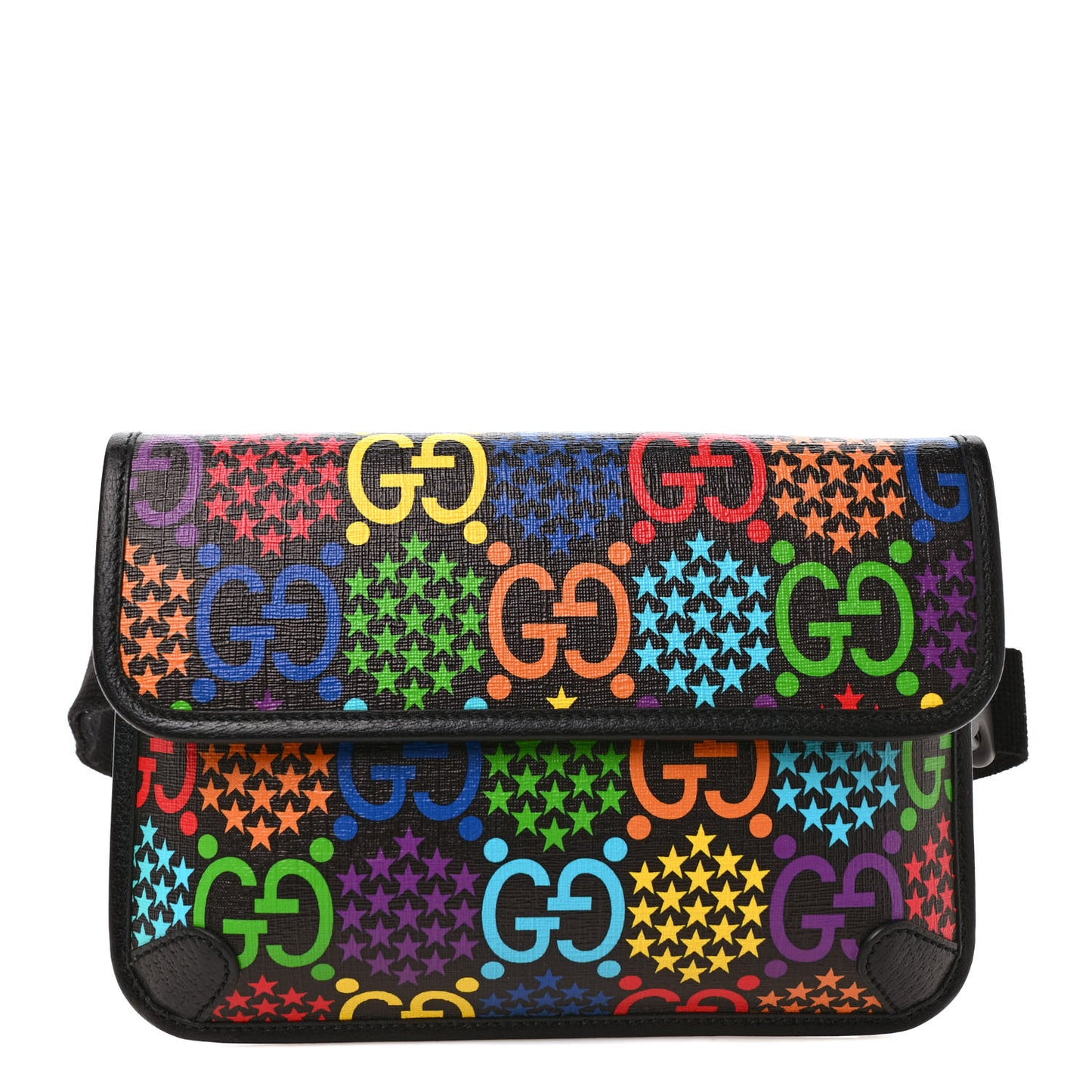 GG Supreme Monogram Psychedelic Slim Belt Bag Black