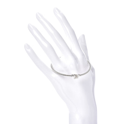 David Yurman Sterling Silver Diamond 3mm Butterfly Cable Bracelet 2 of 4