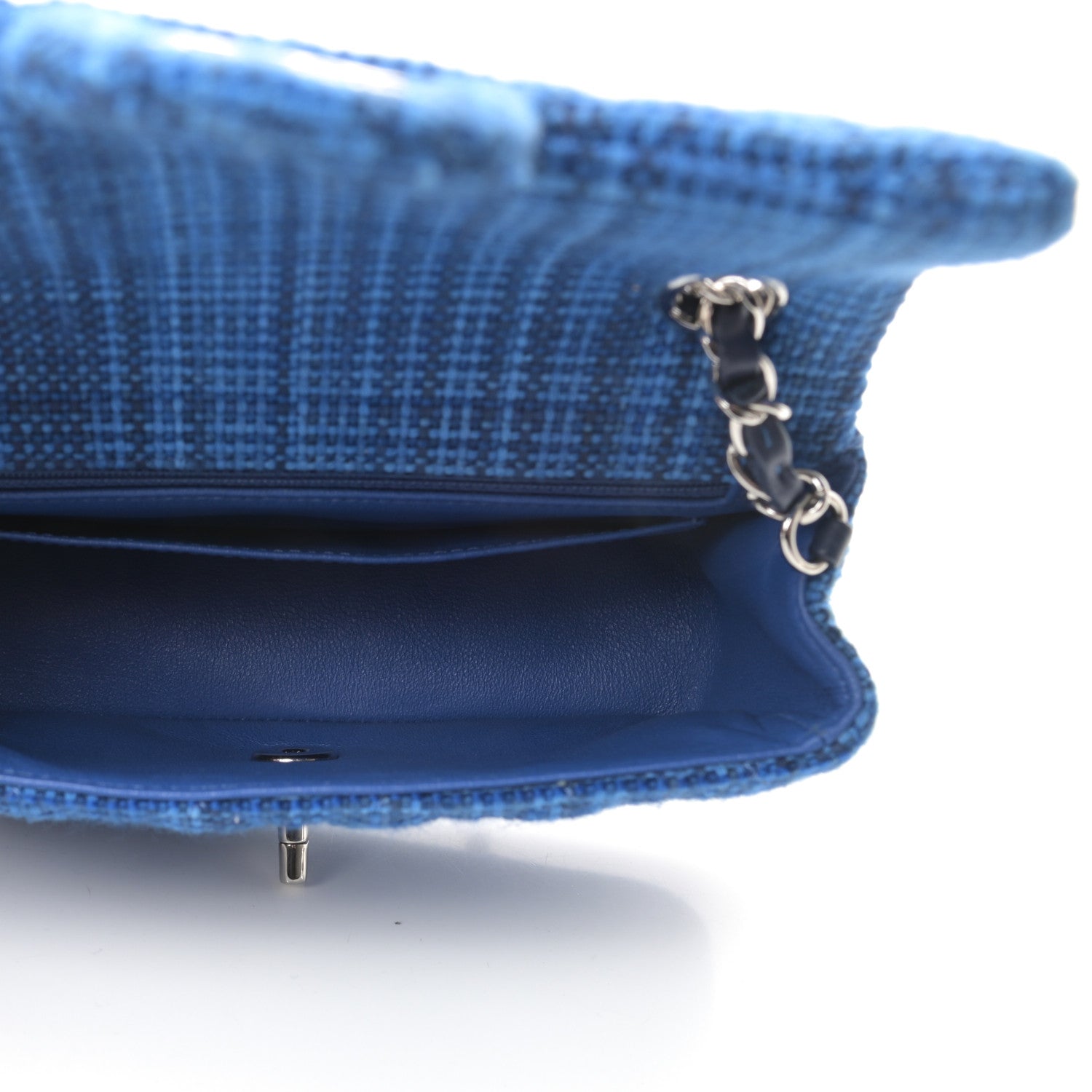 Chanel Tweed Quilted Mini Rectangular Flap Navy Blue 5 of 10