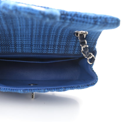 Chanel Tweed Quilted Mini Rectangular Flap Navy Blue 5 of 10