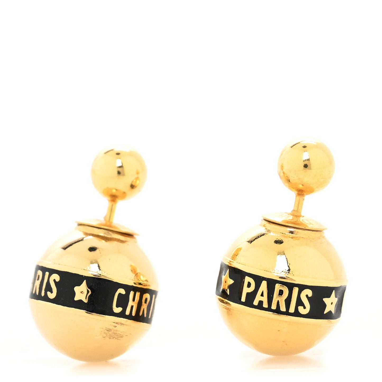 Metal Dior Tribal Earrings Gold Black