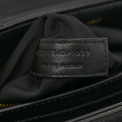 Saint Laurent Calfskin Y Quilted Monogram Toy Loulou Crossbody Bag Black 7 of 10