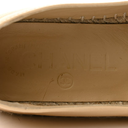 Chanel Lambskin CC Espadrilles 35 Beige Black 6 of 11