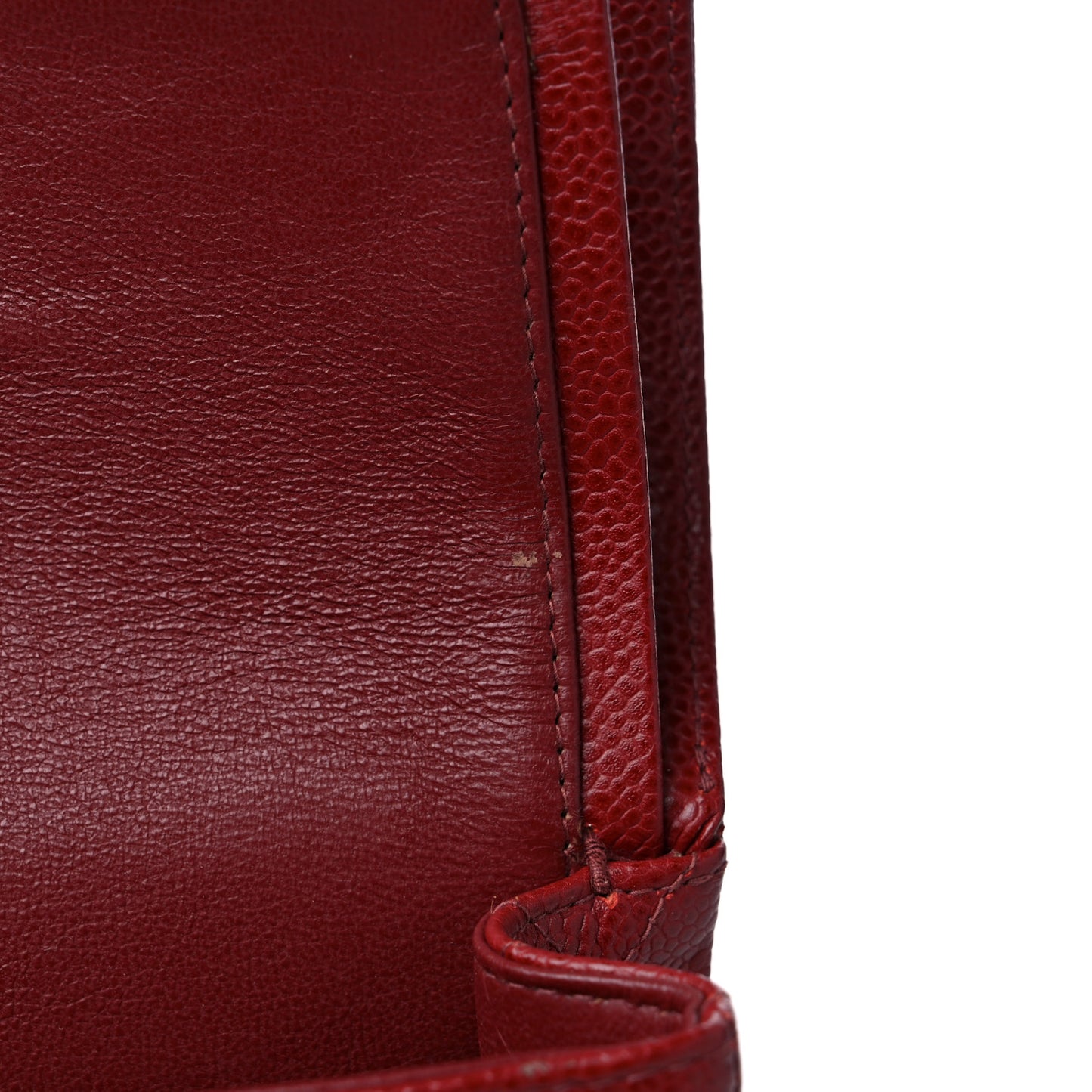 Caviar Quilted Medium Double Flap Bordeaux
